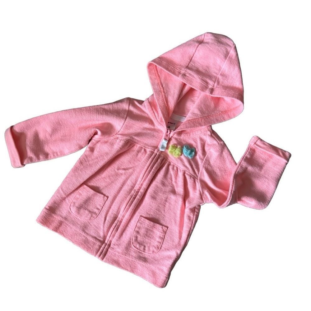 Carter’s Pink Zip Up Hoodie Jacket Size 9 Months